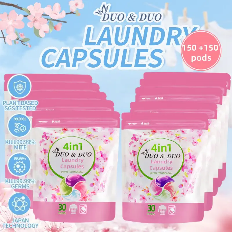 DuoDuo Plant Based Singapore SGS tested Bundle of 5Packs of 4in1 Armanni and 5Packs of 4in1 Cherry Blossom-150 pods