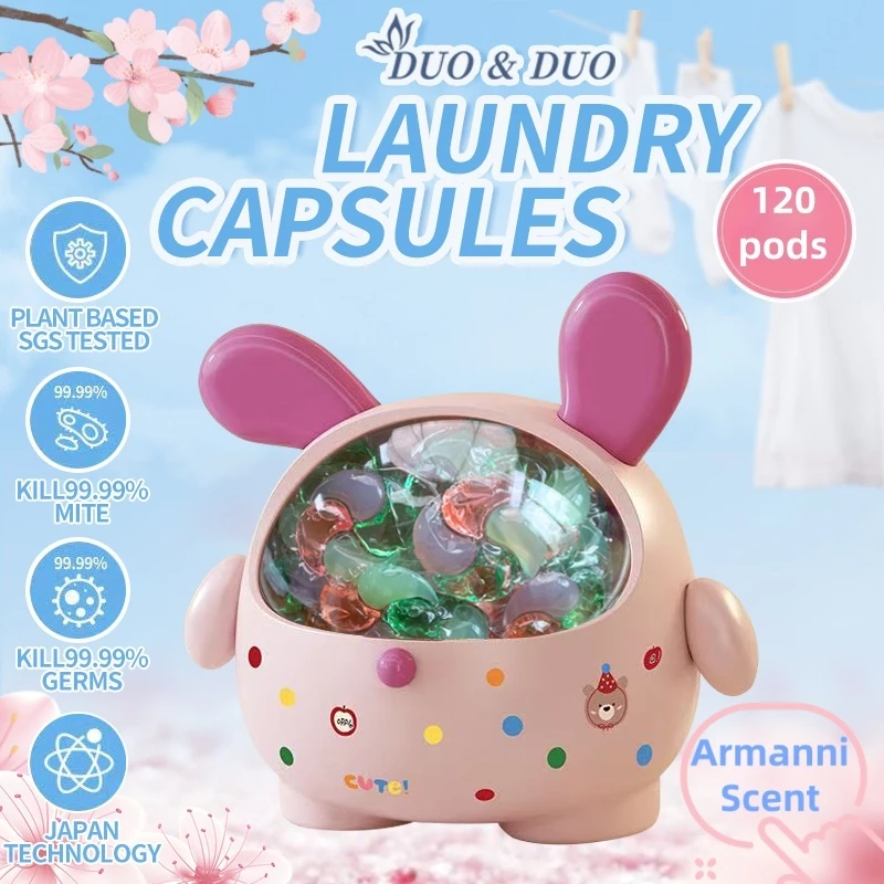 DuoDuo Plant Based Singapore SGS tested 4 in 1 Laundry Capsules Armanni - 120 PODS