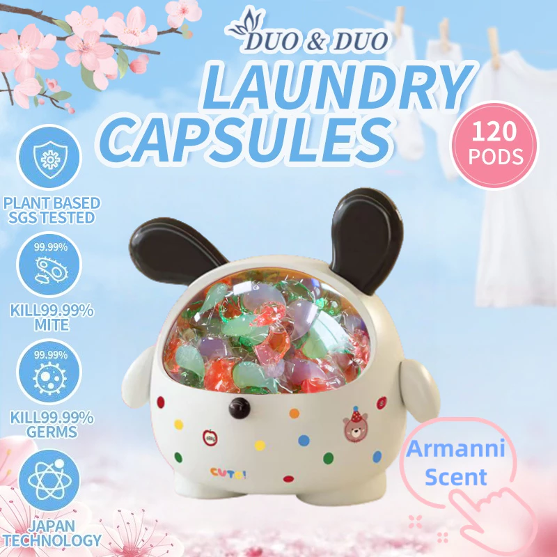 DuoDuo Plant Based Singapore SGS tested 4 in 1 Laundry Capsules Armanni - 120 PODS